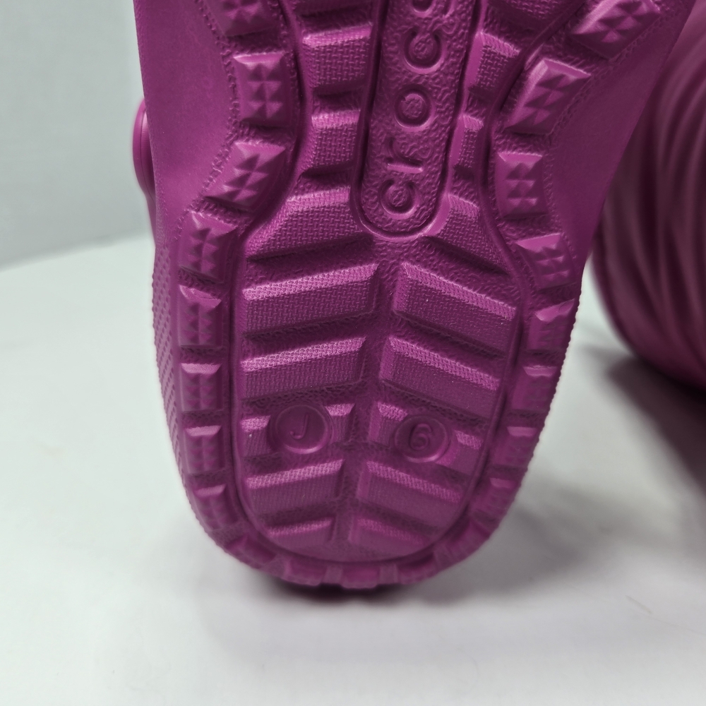Crocs Classic Lined Neo Puff Fuschia Fun Pink Kids Snow Boots Size J6 (Big Girl) - Picture 7 of 11